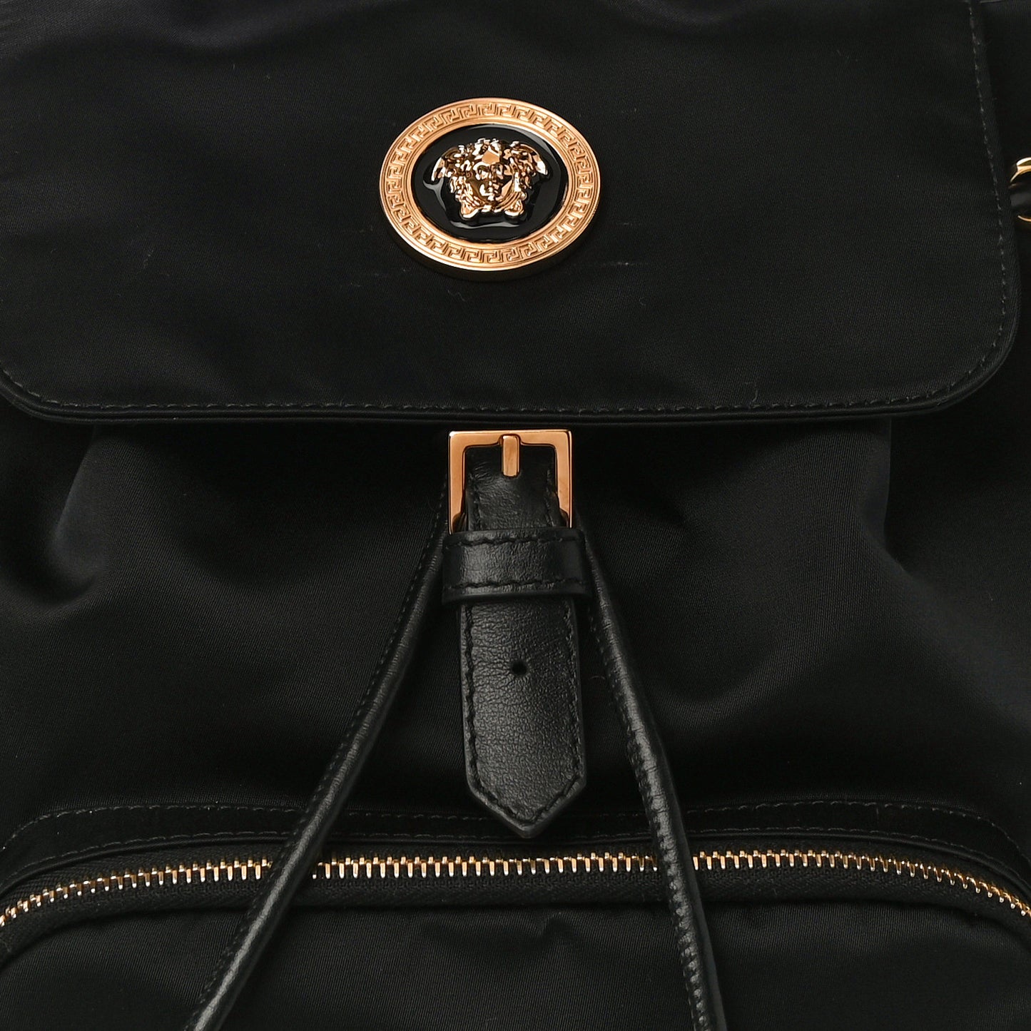 Nylon Palazzo Medusa Backpack Black