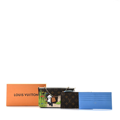 Louis Vuitton Monogram 2021 Christmas Animation China Wall Pochette Felicie Chain Wallet Blue 8 of 10