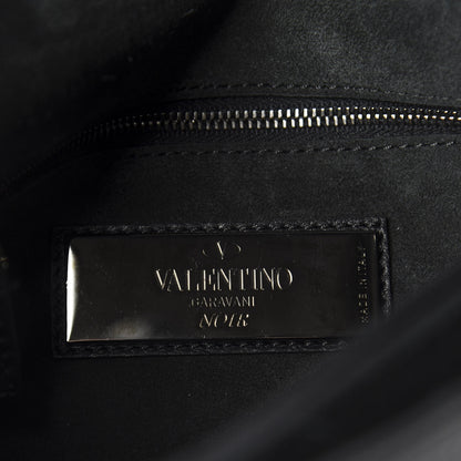 Valentino Garavani Pebbled Calfskin Rockstud Wristlet Clutch Black 9 of 10