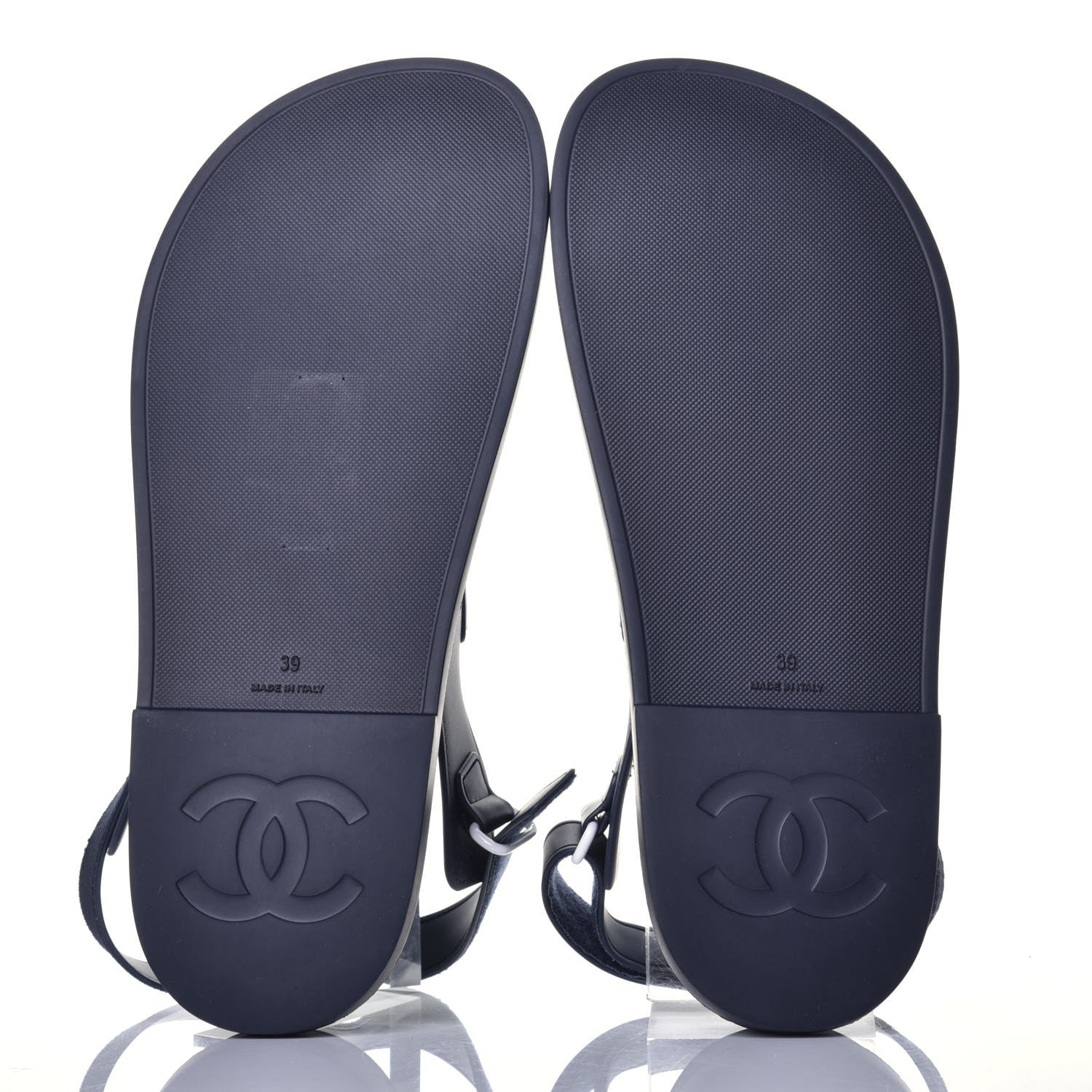 Chanel Rubber CC Dad Sandals 39 Navy 5 of 10
