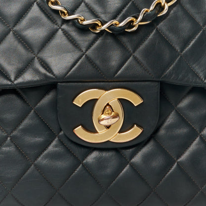 Chanel Lambskin Quilted XL Jumbo Single Flap Black 10 of 16