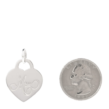 Tiffany Sterling Silver Mom Heart Tag Charm 2 of 4