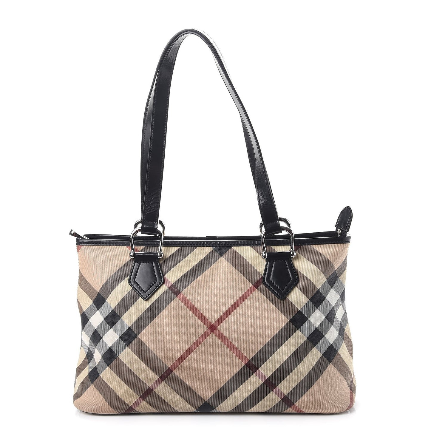 Patent Supernova Check Tote Black