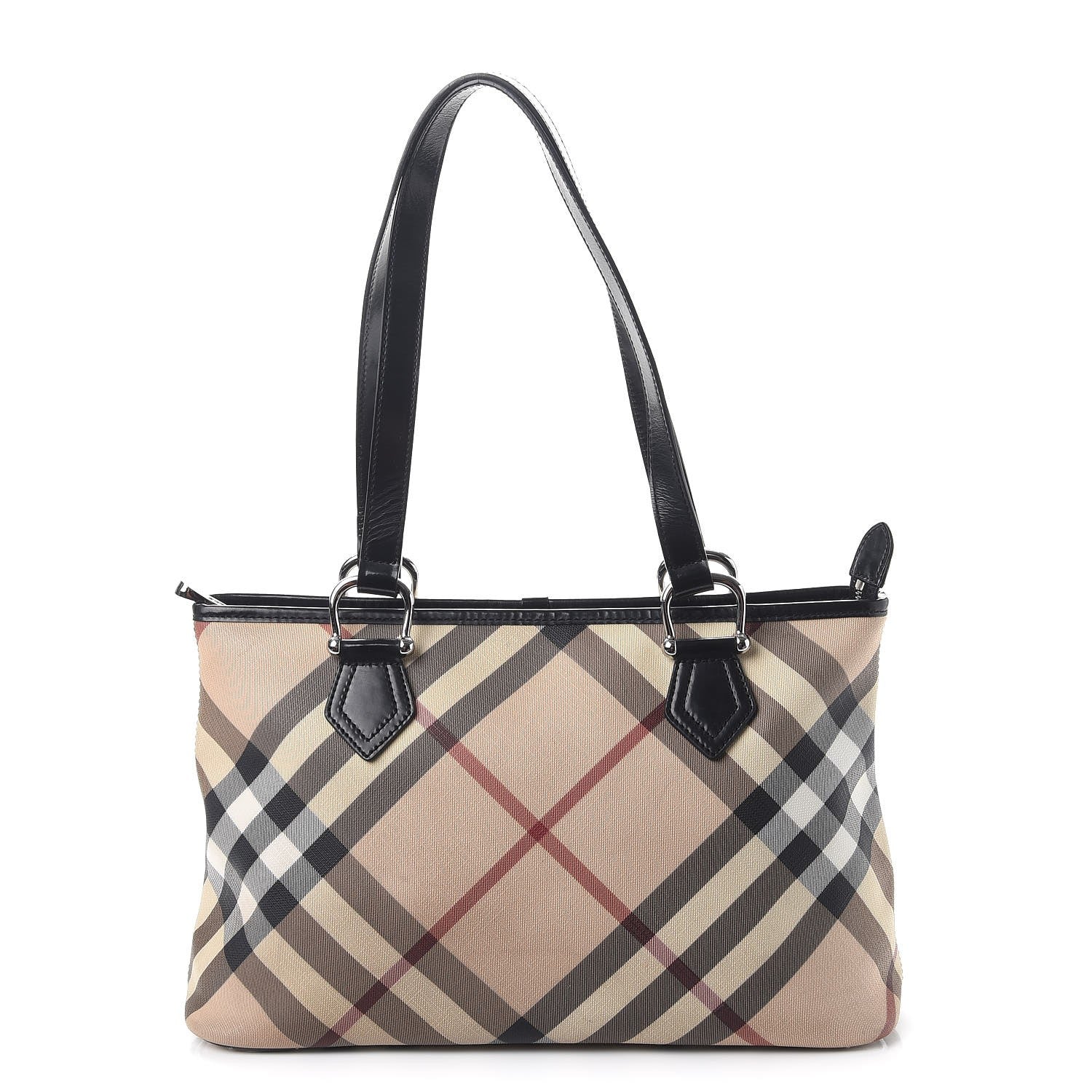 Burberry Patent Supernova Check Tote Black 1 of 14