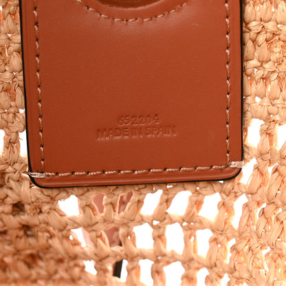 Loewe Raffia Calfskin Paulas Ibiza Balloon Ruffle Basket Tote Bag Natural Tan 6 of 10