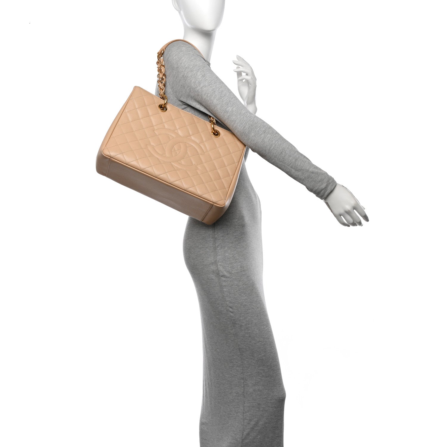 Chanel Caviar Quilted Grand Shopping Tote GST Beige Clair 2 of 11