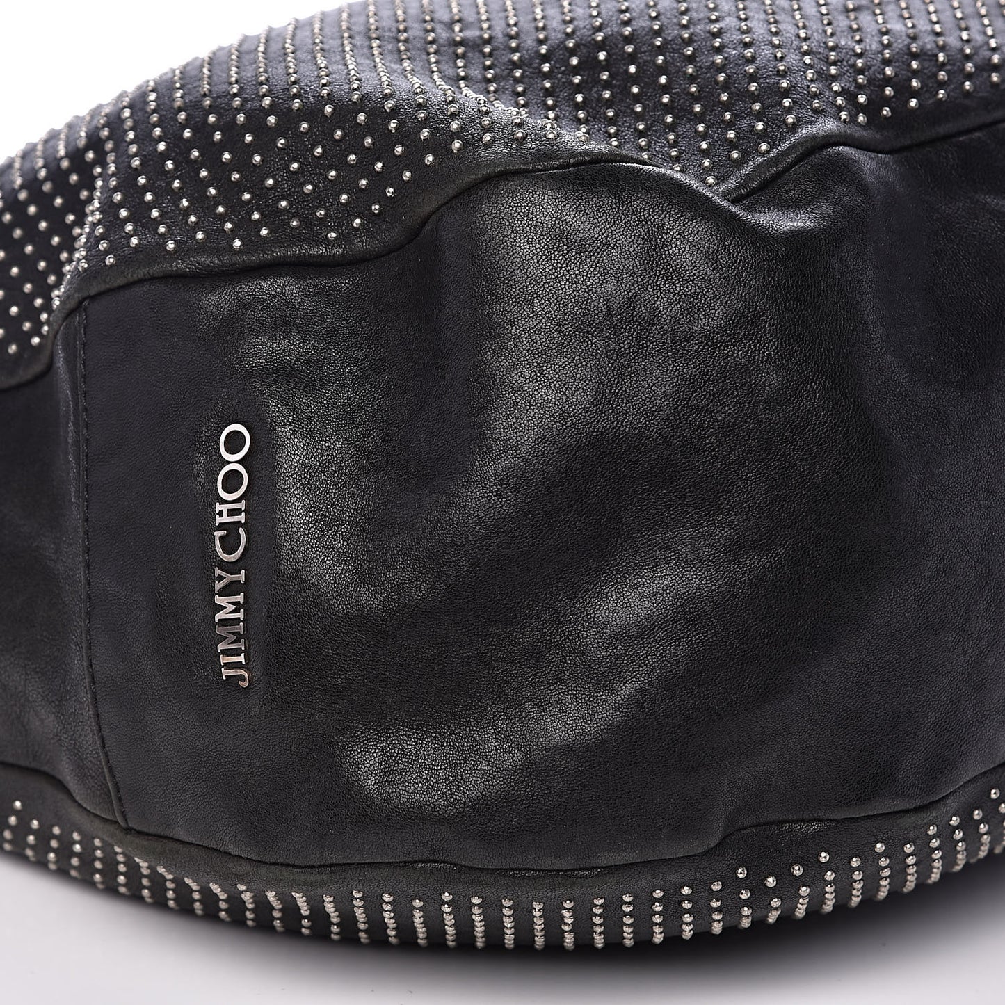 Lambskin Studded Solar Hobo Black