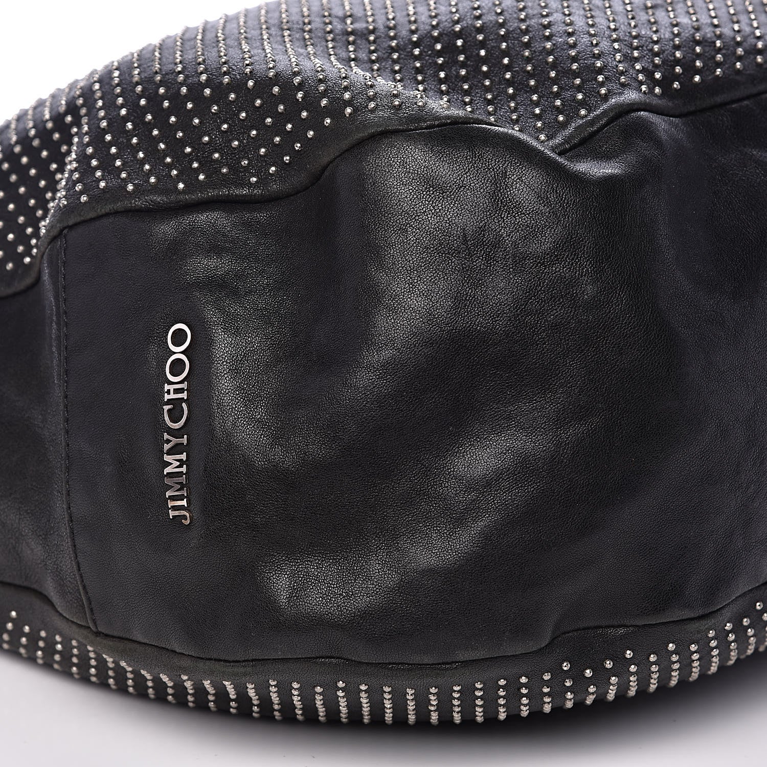 Jimmy Choo Lambskin Studded Solar Hobo Black 7 of 13