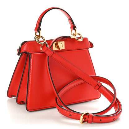 Fendi Shiny Nappa Petite Peekaboo I SEE U Satchel Papavero 3 of 11