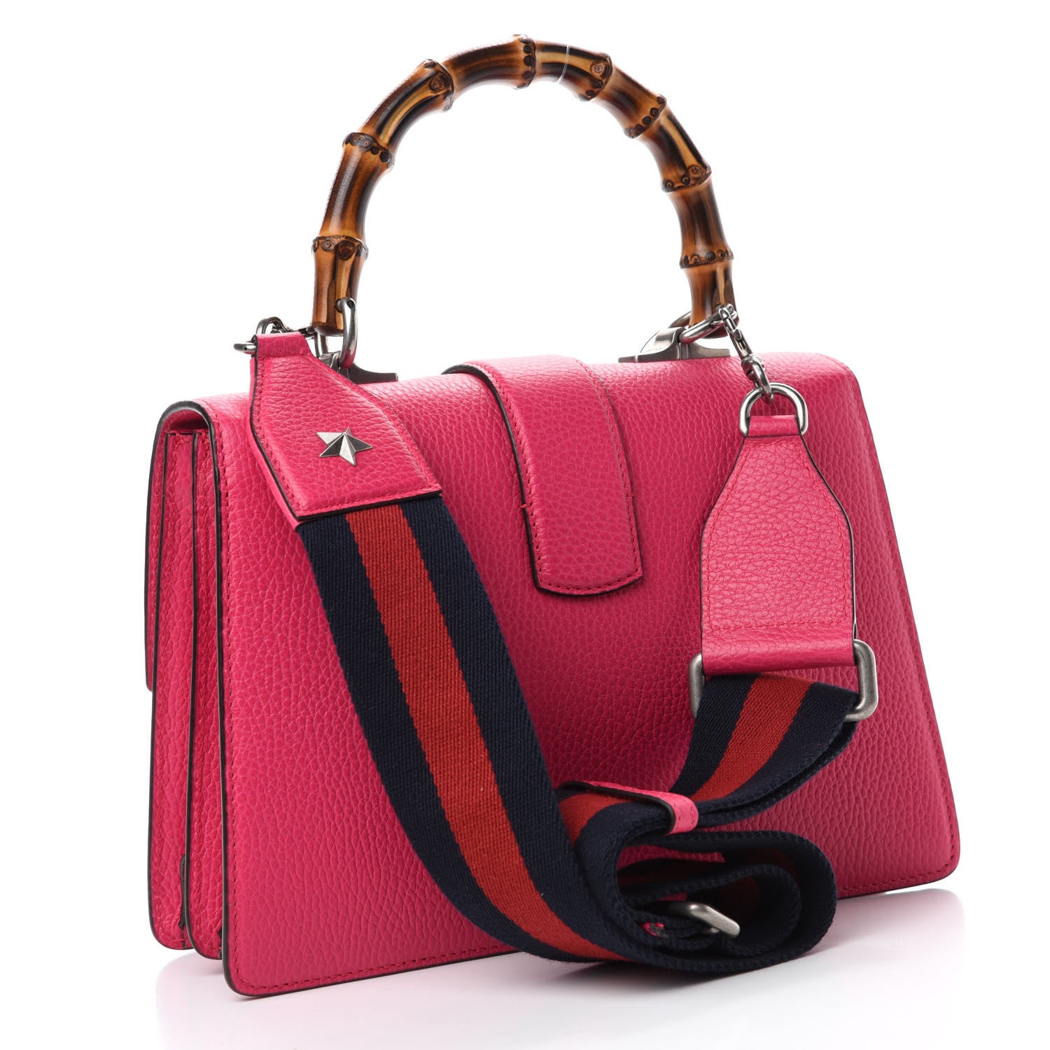 Gucci Dollar Calfskin Crystal Web Medium Dionysus Bamboo Top Handle Bag Box Pink Black Diamond 3 of 10