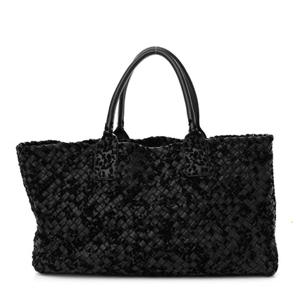 Bottega Veneta Nappa Velours Intrecciato Medium Cabat Black 3 of 10