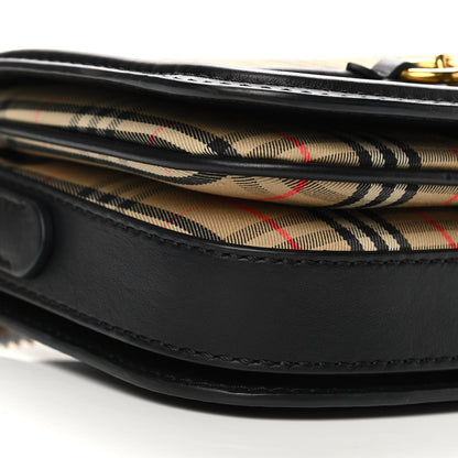 Burberry Smooth Calfskin 1983 Knight Check Link Shoulder Bag Black 9 of 14