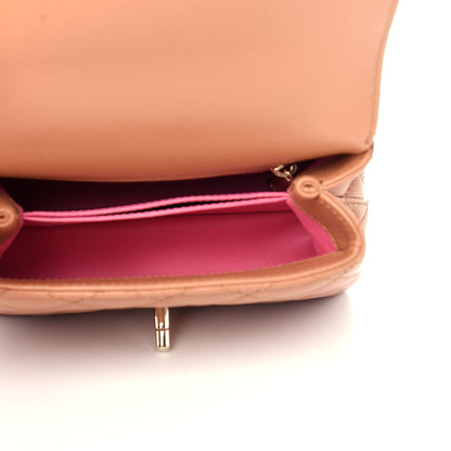Chanel Goatskin Quilted Extra Mini Rainbow Coco Handle Flap Brown 5 of 10