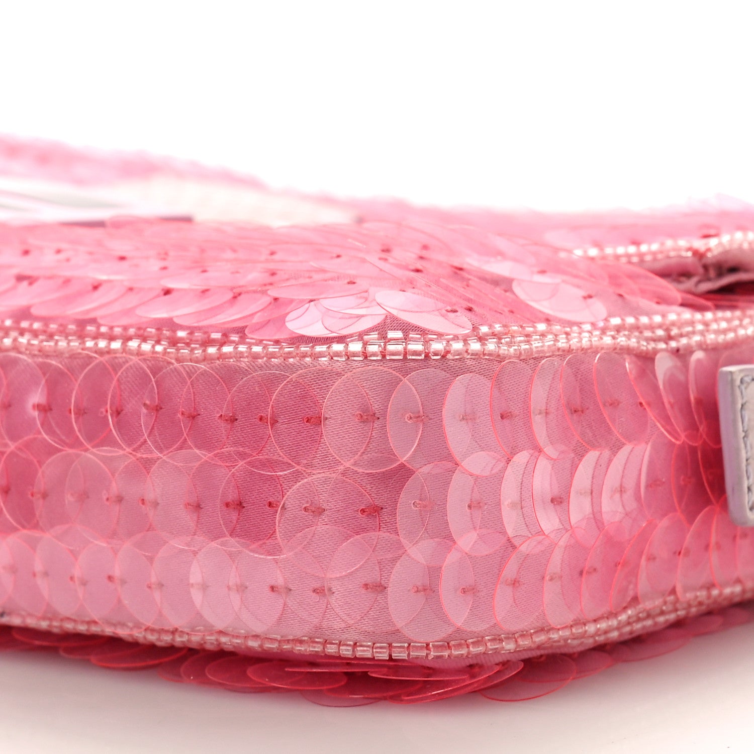 Fendi Satin Sequin Paillettes Bilics Lustre Snakeskin Medium Baguette 1997 Lavanda Glicine 9 of 10