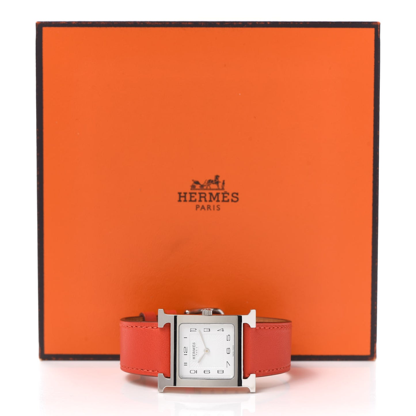 Stainless Steel Swift 26mm Heure H Hour Quartz Watch Orange