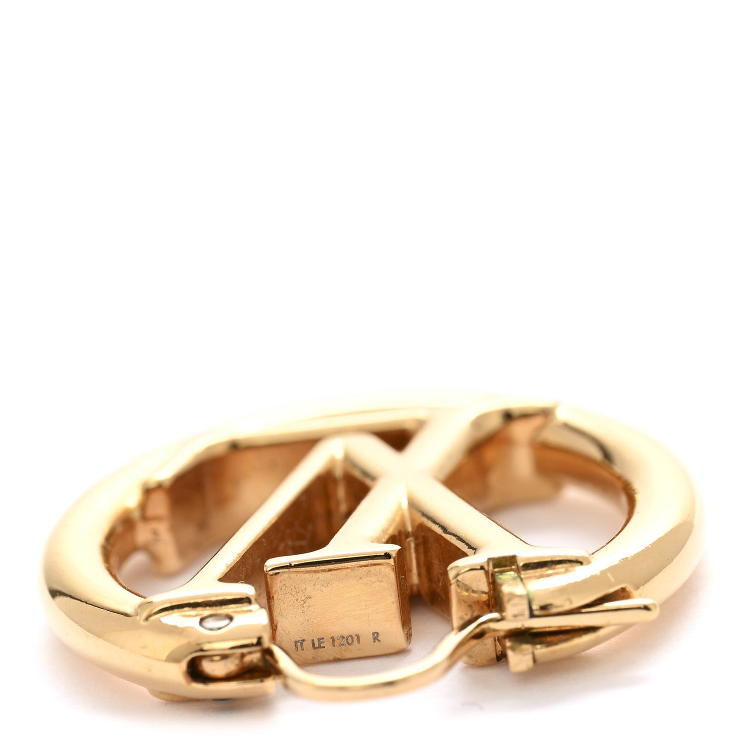 Louis Vuitton Metal Small Louise Hoop Earrings Gold 3 of 5