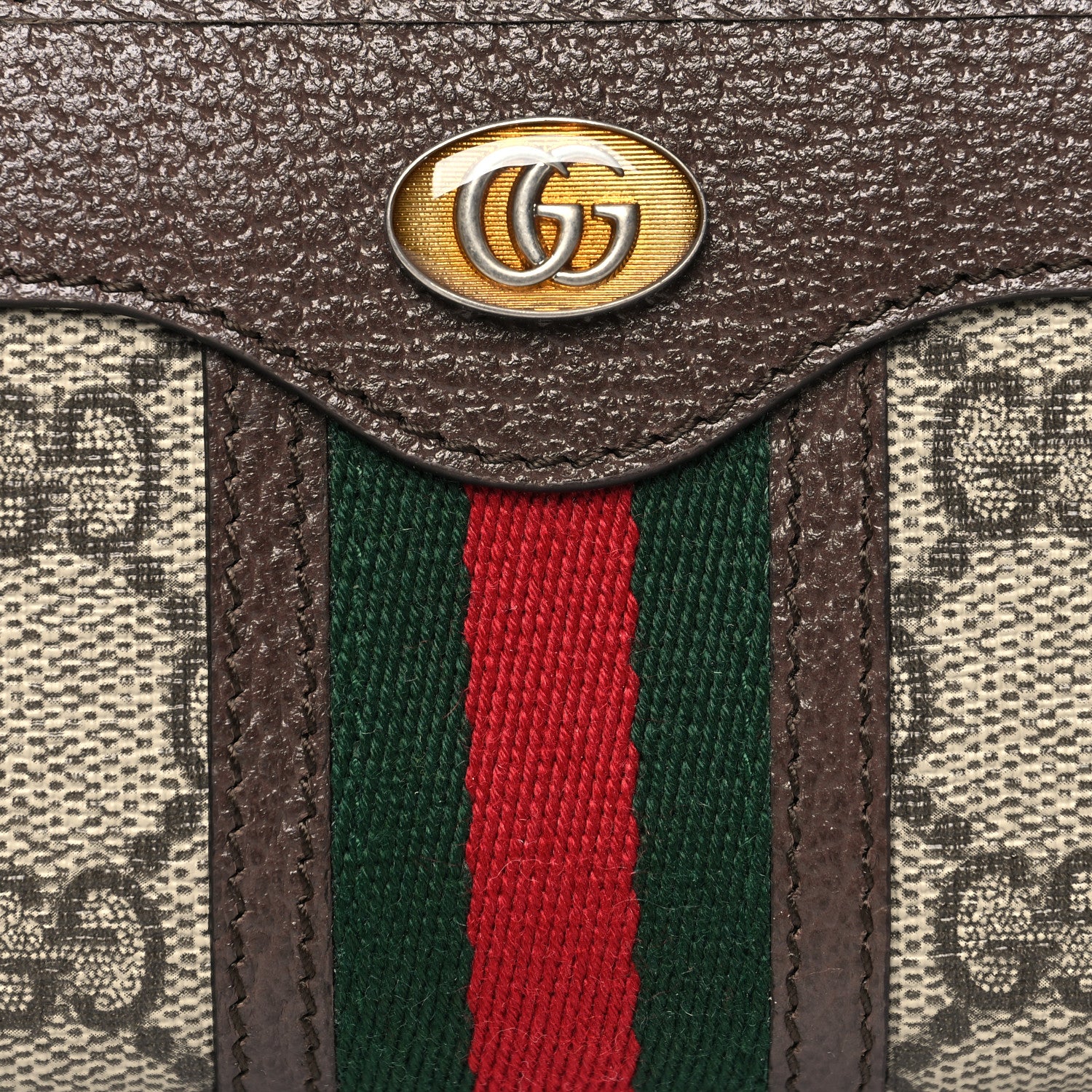 Gucci GG Supreme Web Ophidia Zip Around Card Case Brown 7 of 8