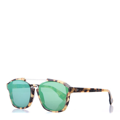 Christian Dior Abstract Square Mirrored Sunglasses Spotted Havana Green 1 of 8