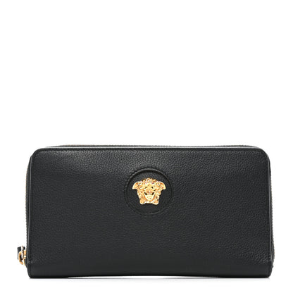 Versace Calfskin Medusa Zip Wallet Black 1 of 8