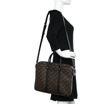 Louis Vuitton Monogram Macassar Porte-Documents Voyage PM 2 of 9
