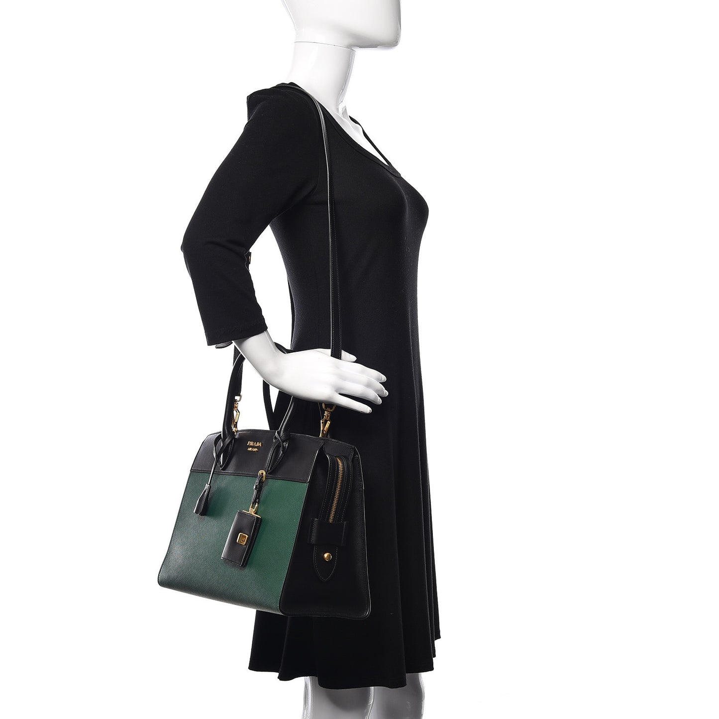 Saffiano City Calf Medium Esplanade Tote Biliardo Black