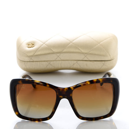 Chanel Crystal Polarized CC Square Sunglasses 5301-B Tortoise Gold 8 of 8