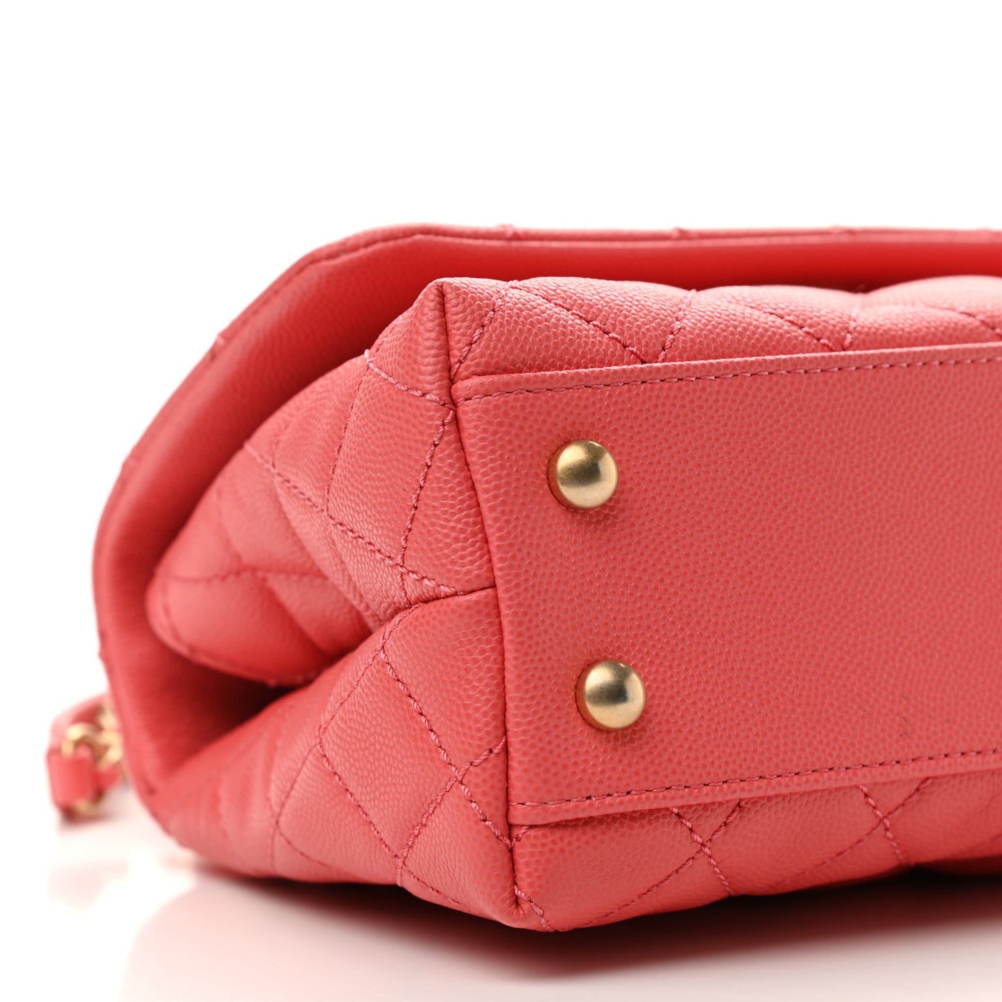 Caviar Lizard Embossed Quilted Mini Coco Handle Flap Pink