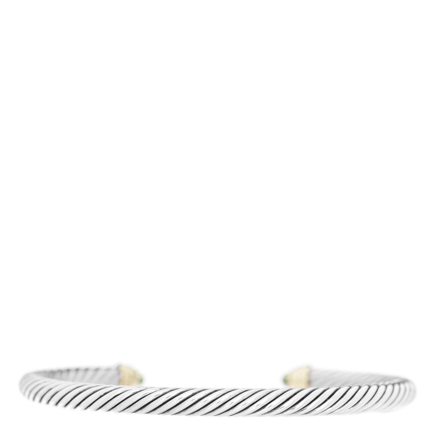 David Yurman Sterling Silver 14K Yellow Gold Peridot 5mm Cable Classics Petite Color Bracelet 2 of 3