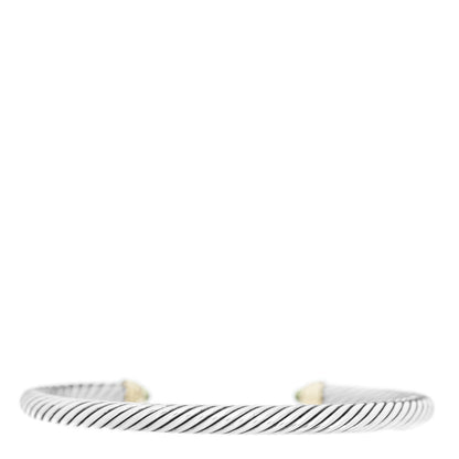 David Yurman Sterling Silver 14K Yellow Gold Peridot 5mm Cable Classics Petite Color Bracelet 2 of 3