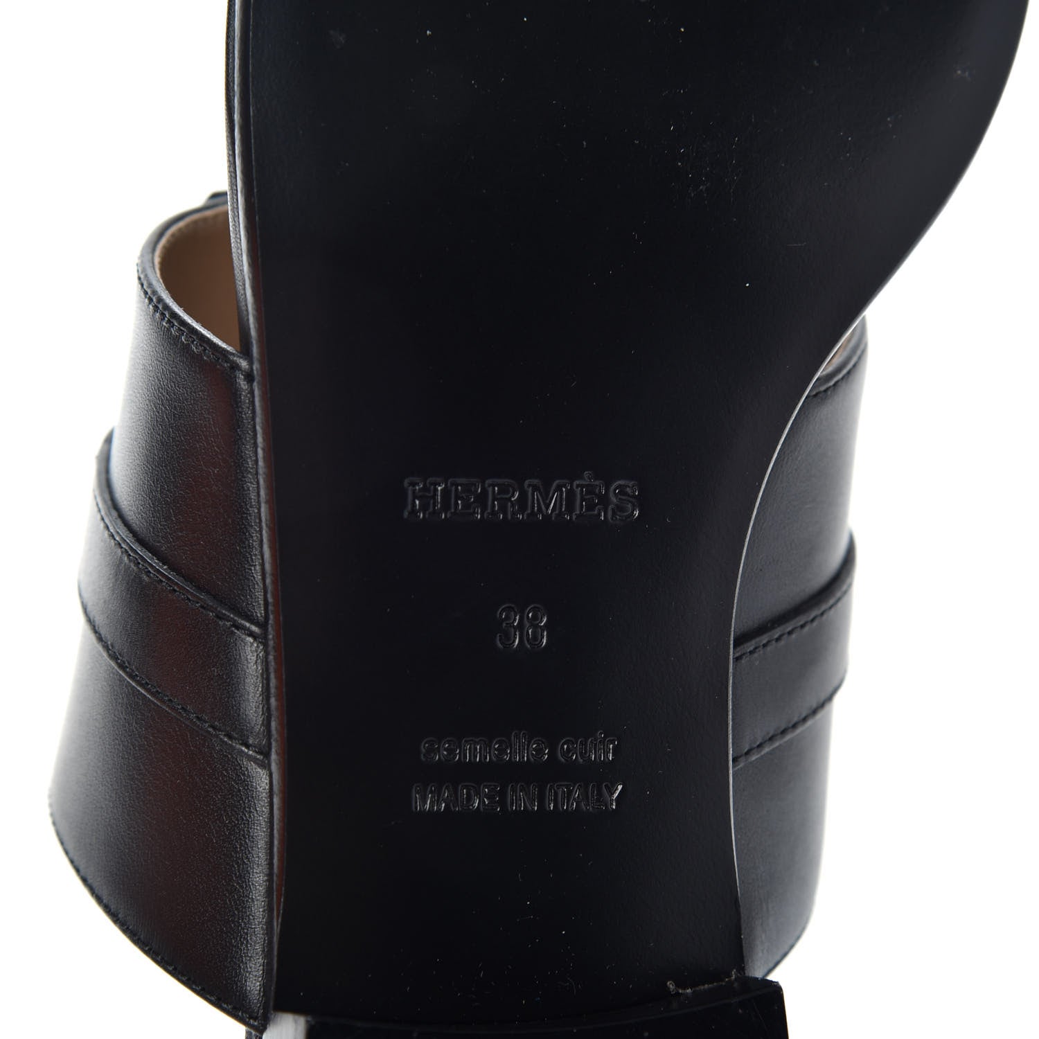 Hermes Calfskin Avenue Sandals 38 Black 9 of 9