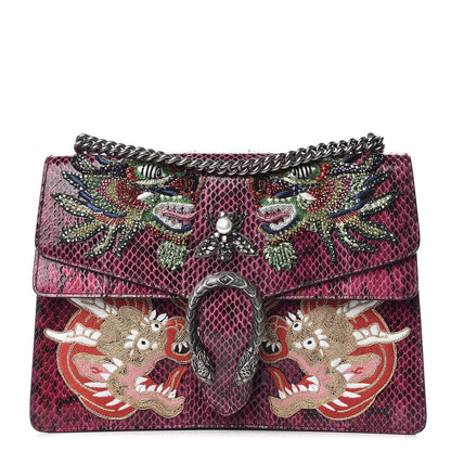 Gucci Elaphe Dragon Embroidered Medium Dionysus Shoulder Bag Violet Cyclamen Multicolor 1 of 9