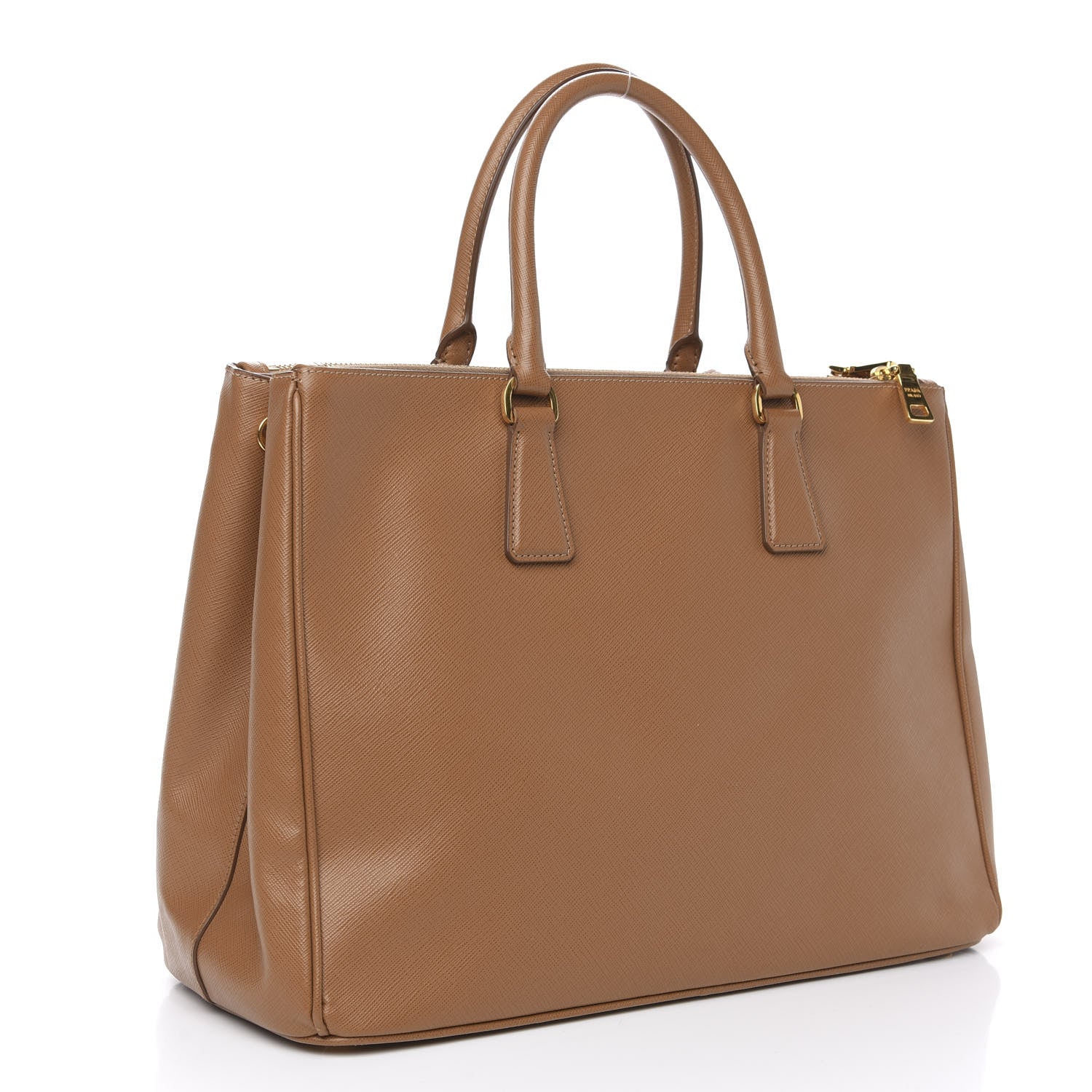 Prada Saffiano Large Galleria Double Zip Tote Caramel 3 of 11
