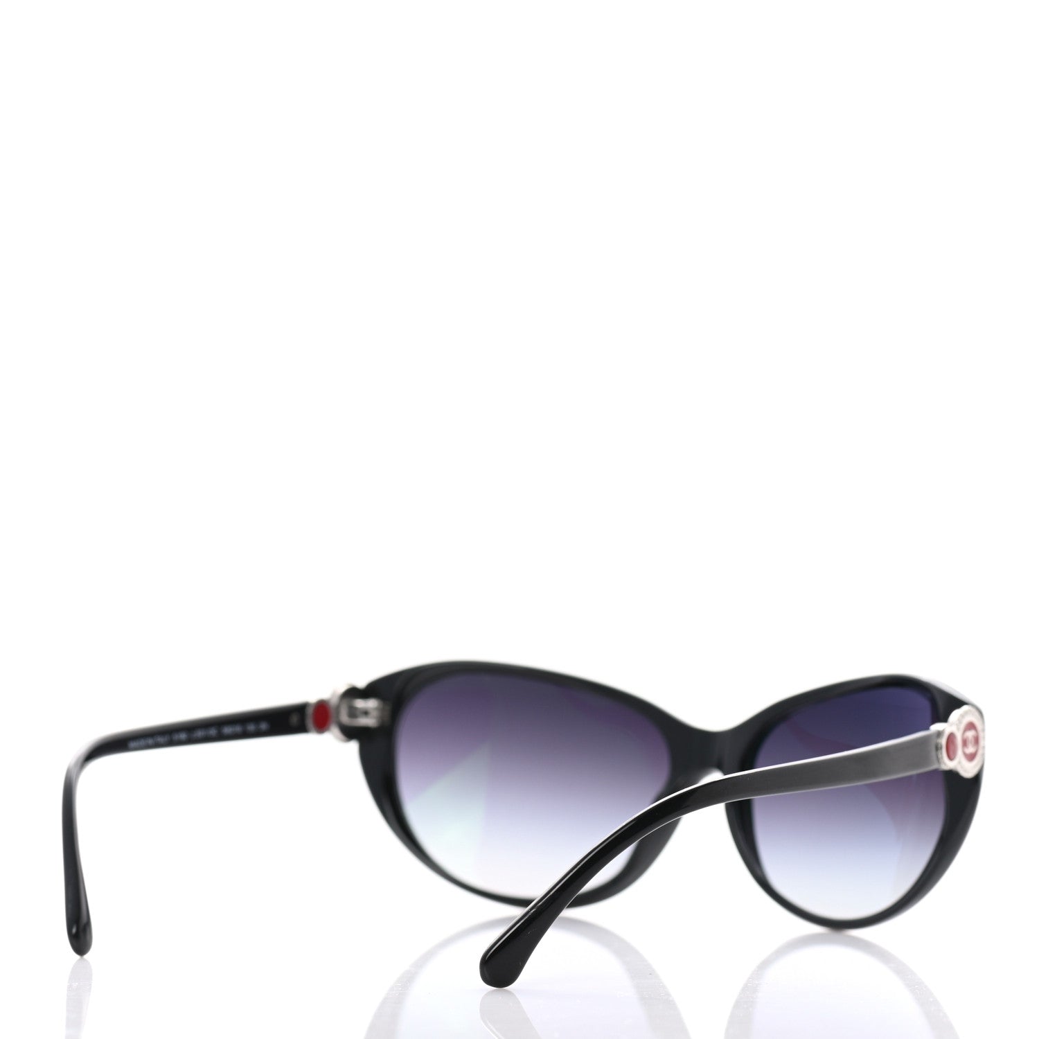 Chanel Acetate Collection Bouton Cat Eye Sunglasses 5190 Black 4 of 8