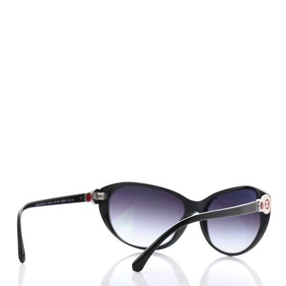 Chanel Acetate Collection Bouton Cat Eye Sunglasses 5190 Black 4 of 8