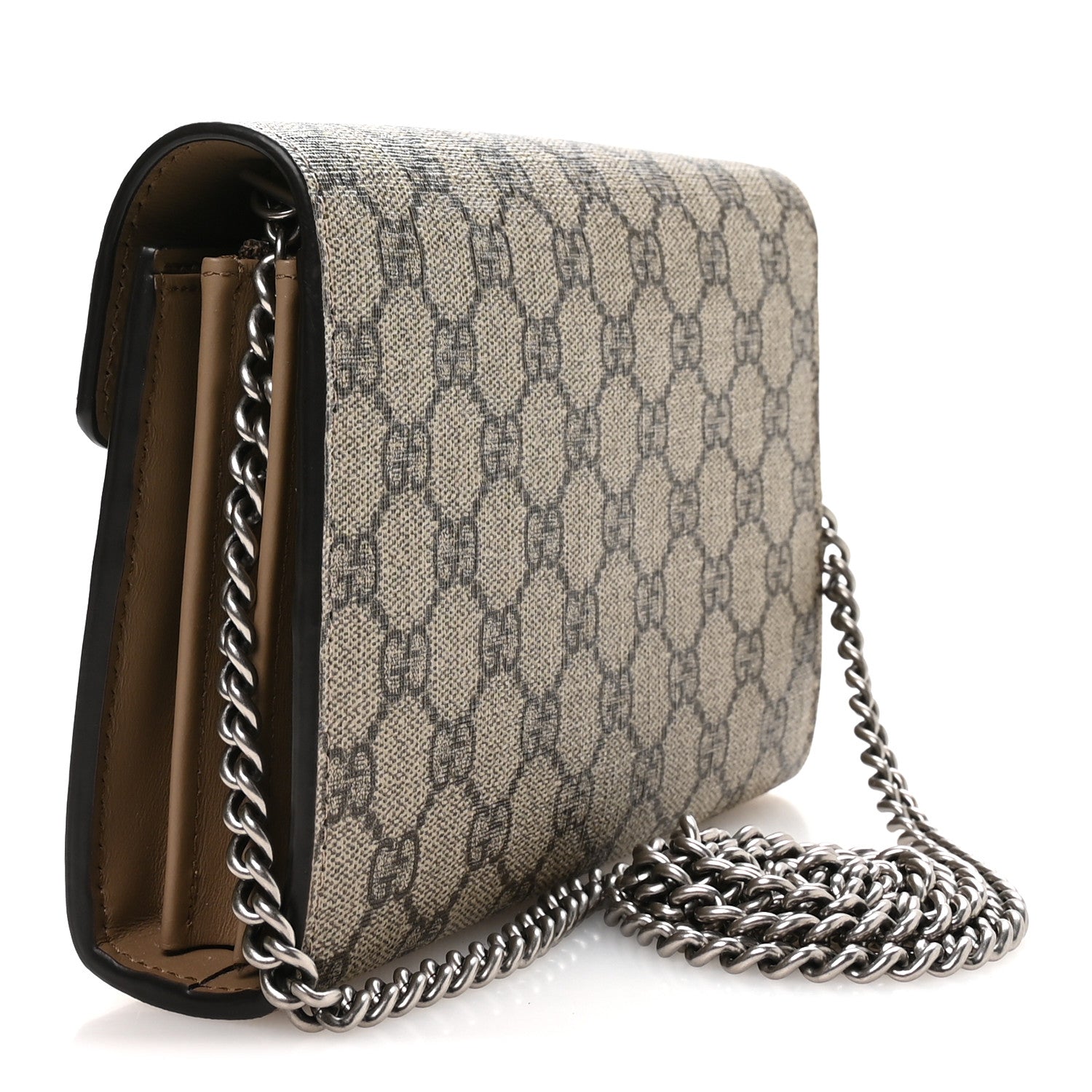 Gucci GG Supreme Monogram Mini Dionysus Chain Wallet Beige Taupe 3 of 11