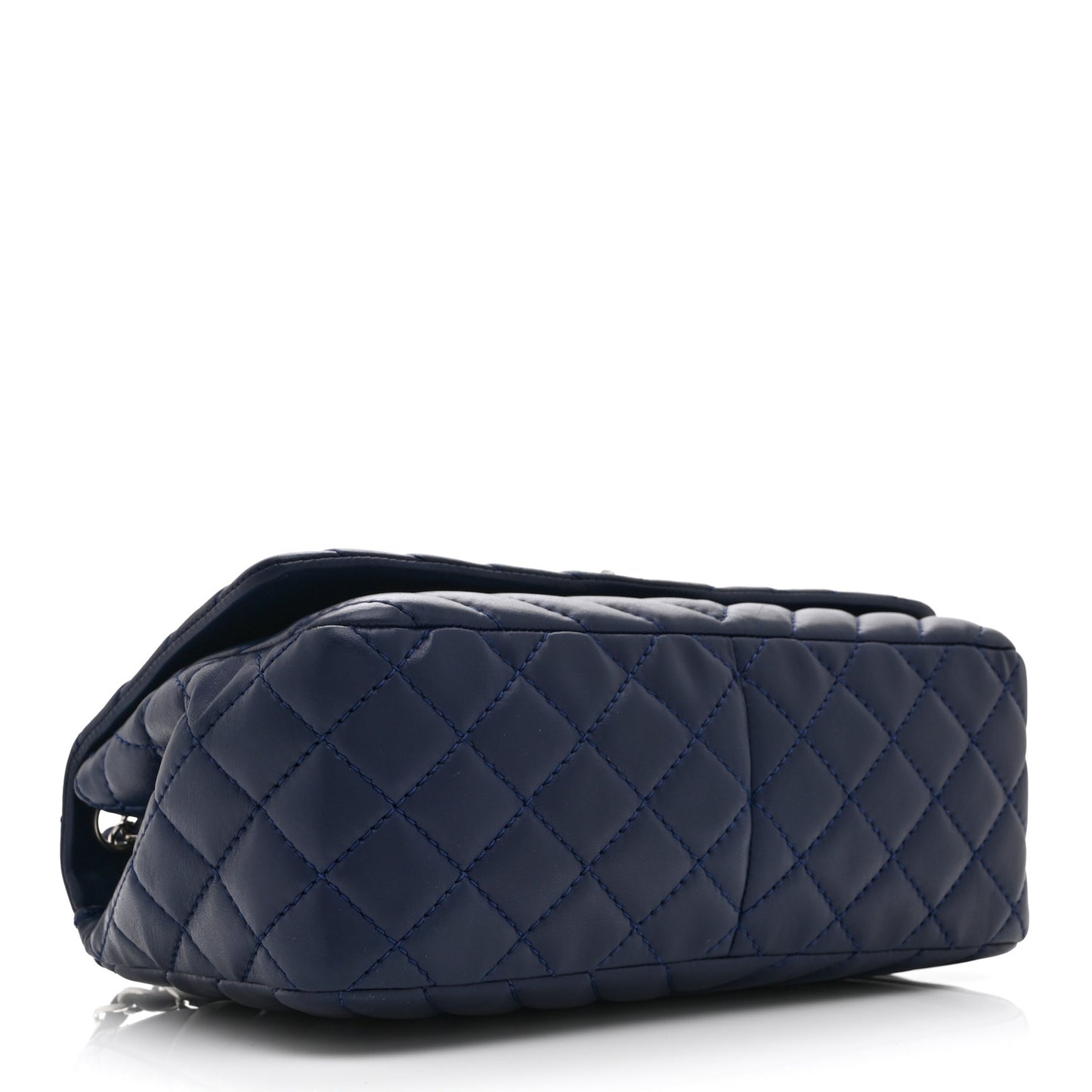 Lambskin Surpique Chevron Medium Single Flap Blue
