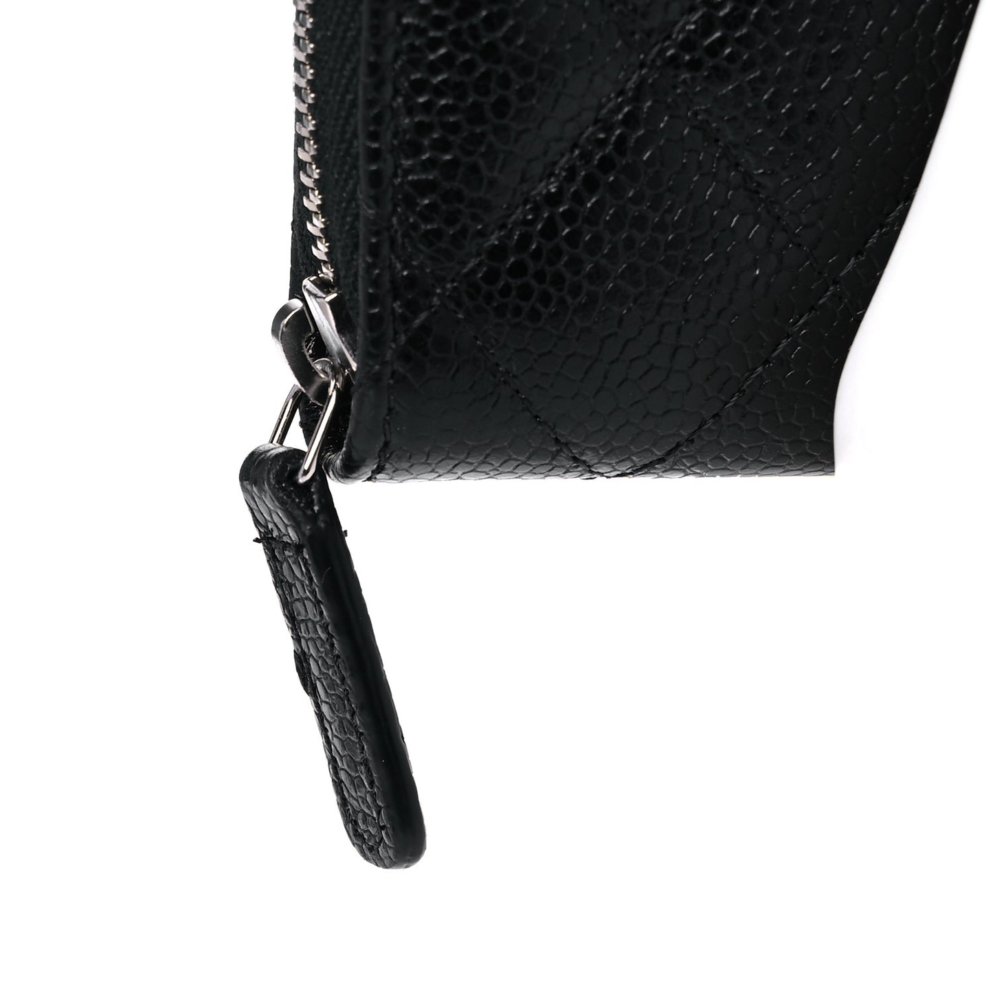 Caviar Quilted Zip Coin Purse Black