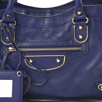 Balenciaga Chevre Hamilton Gold Metallic Edge Hardware City Bleu Roi 9 of 9
