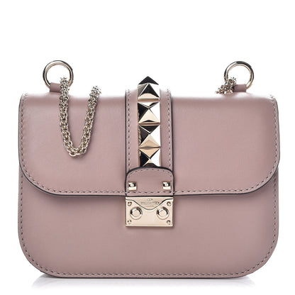 Valentino Garavani Vitello Small Glam Lock Rockstud Flap Poudre 1 of 8