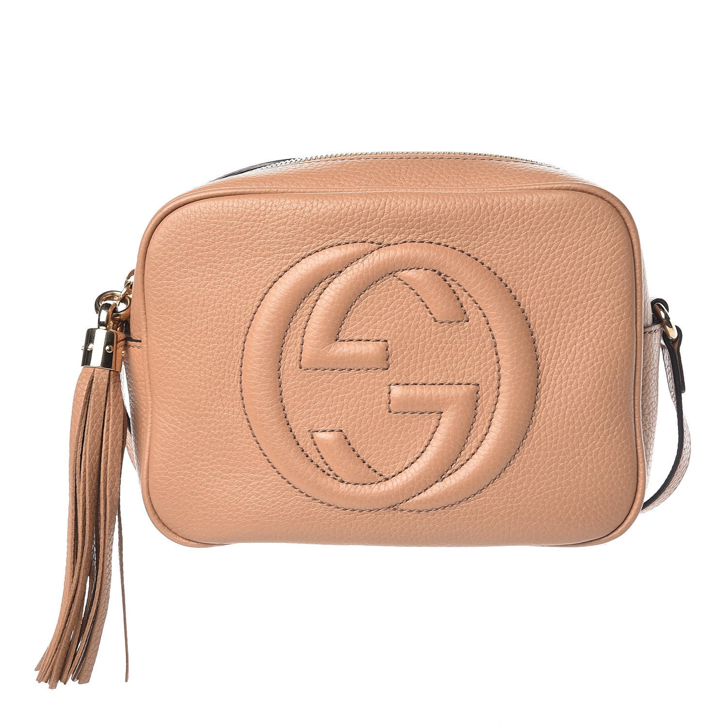 Pebbled Calfskin Small Soho Disco Bag Camelia