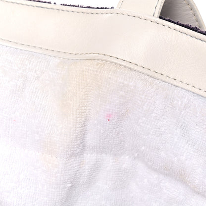 Chanel Terry Cotton CC Beach Tote Navy White 16 of 21