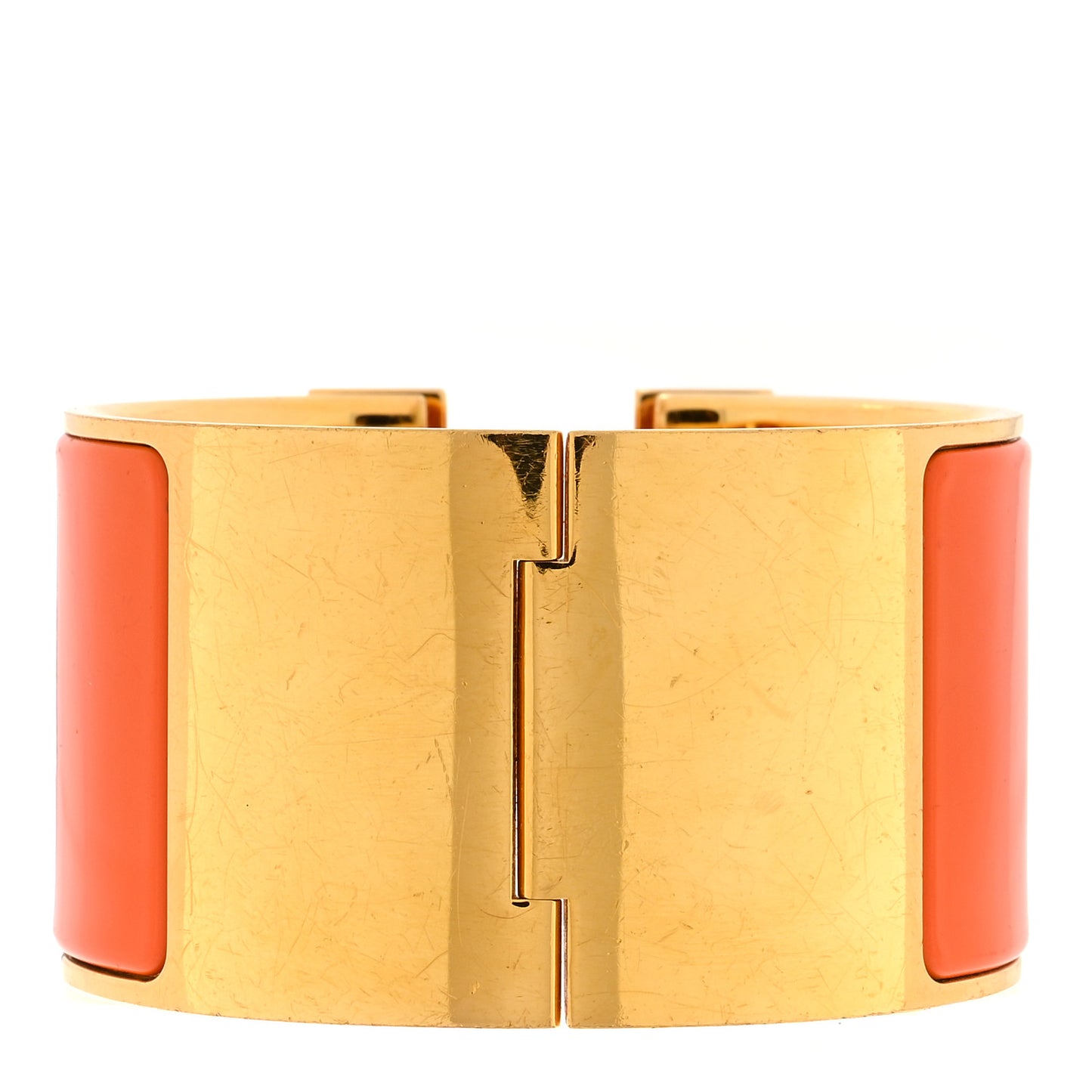 Enamel Extra Wide Clic Clac H Bracelet GM Orange