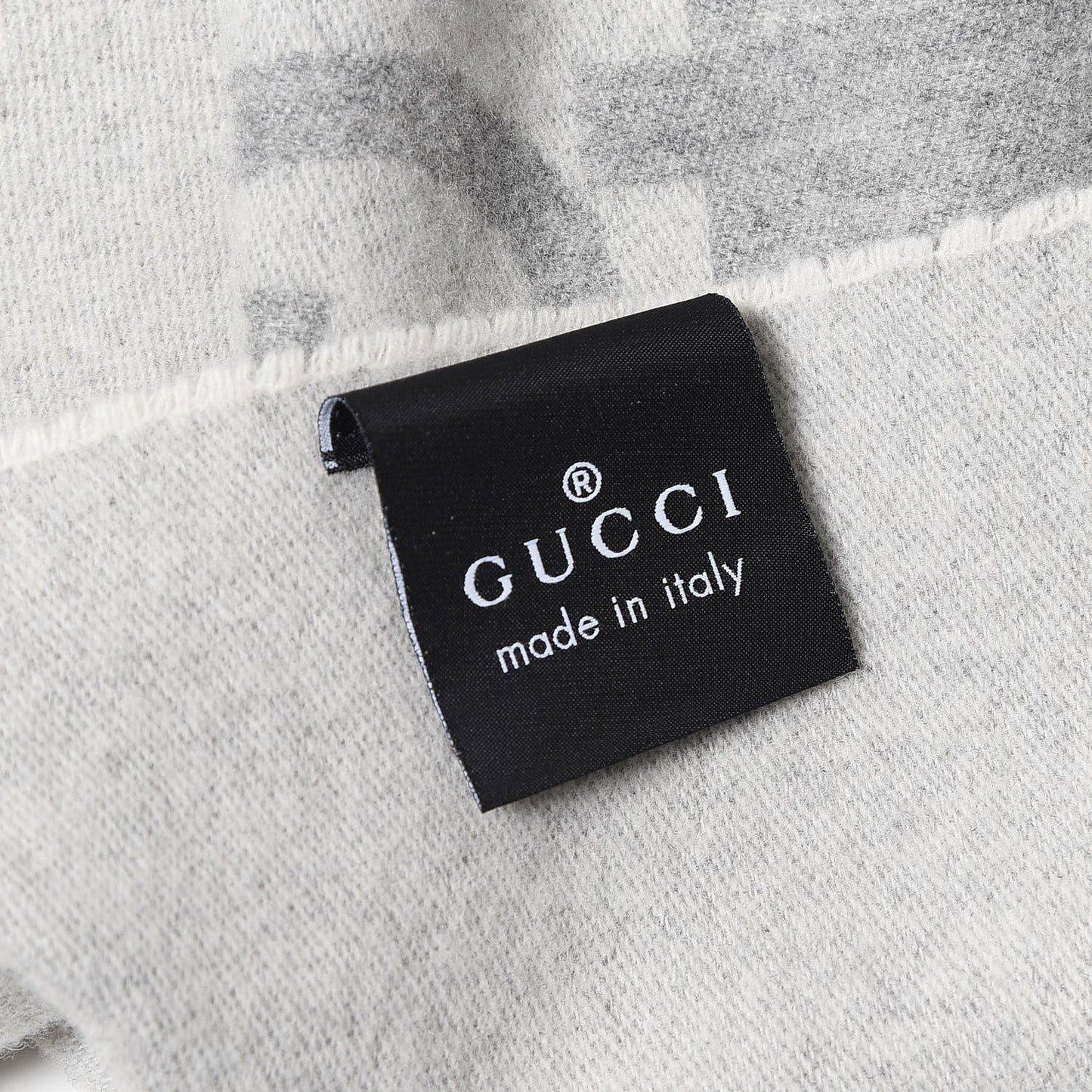 Wool Cashmere GG Monogram Blanket Grey