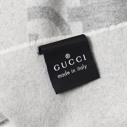 Gucci Wool Cashmere GG Monogram Blanket Grey 3 of 4
