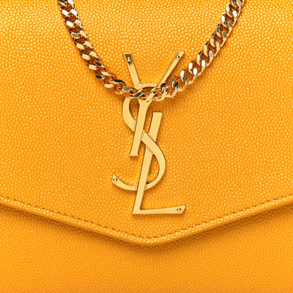 Saint Laurent Grain De Poudre Monogram Uptown Chain Wallet Chartreuse 10 of 12