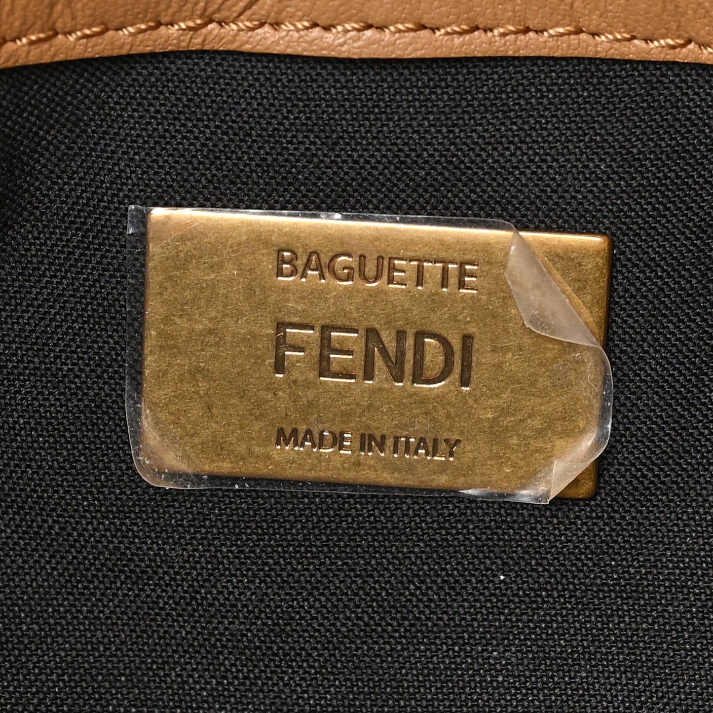 Nappa FF 1974 Embossed Baguette Miele Scuro