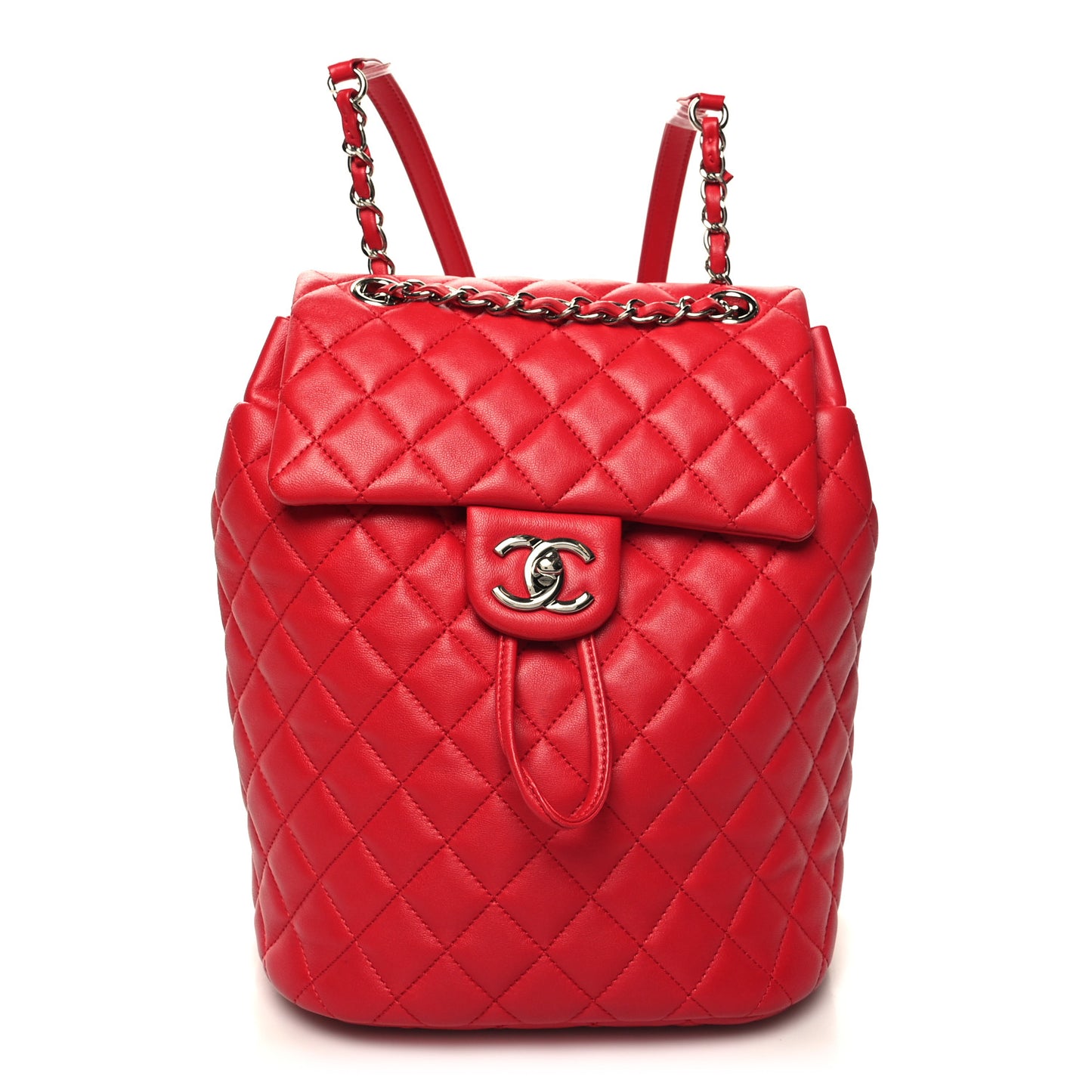 Lambskin Quilted Small Urban Spirit Backpack Red