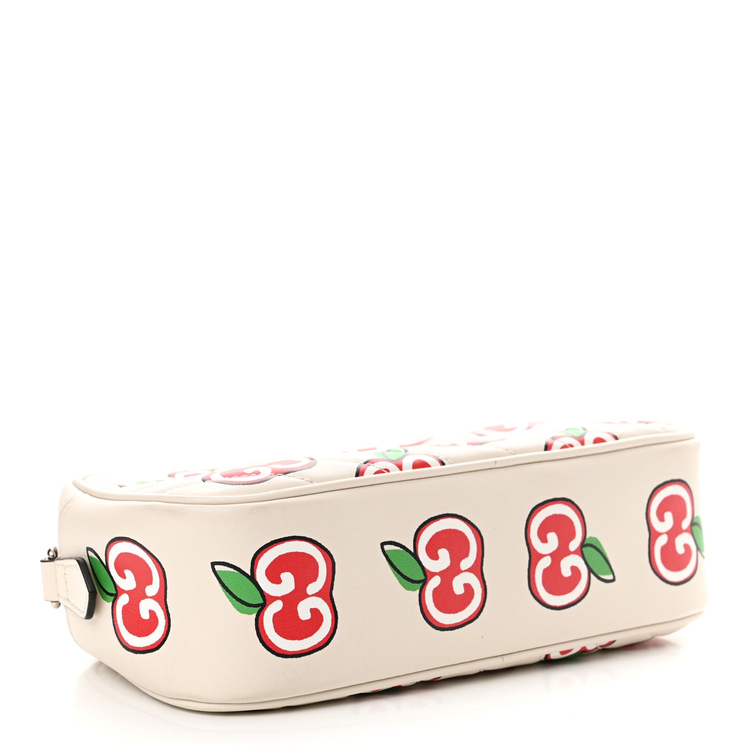 Gucci Calfskin Matelasse Diagonal GG Apple Small GG Marmont Chain Shoulder Bag Ivory 4 of 10