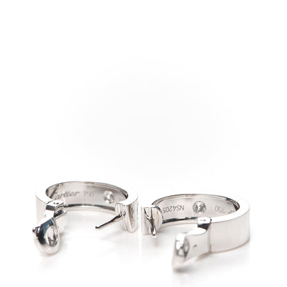 Cartier 18K White Gold 2 Diamond 5.5mm LOVE Hoop Earrings 3 of 6
