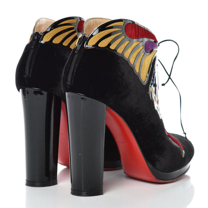 Christian Louboutin Velvet Mariposa Ankle Boots 37 Black 4 of 17